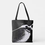 Splash black and white tote bag