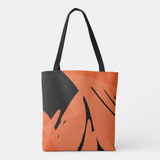 Orange and black tote bag