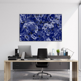 Blend of shades of blues and black on high quality canvas for an abstract modern look for your walls to finish your home décor look. 